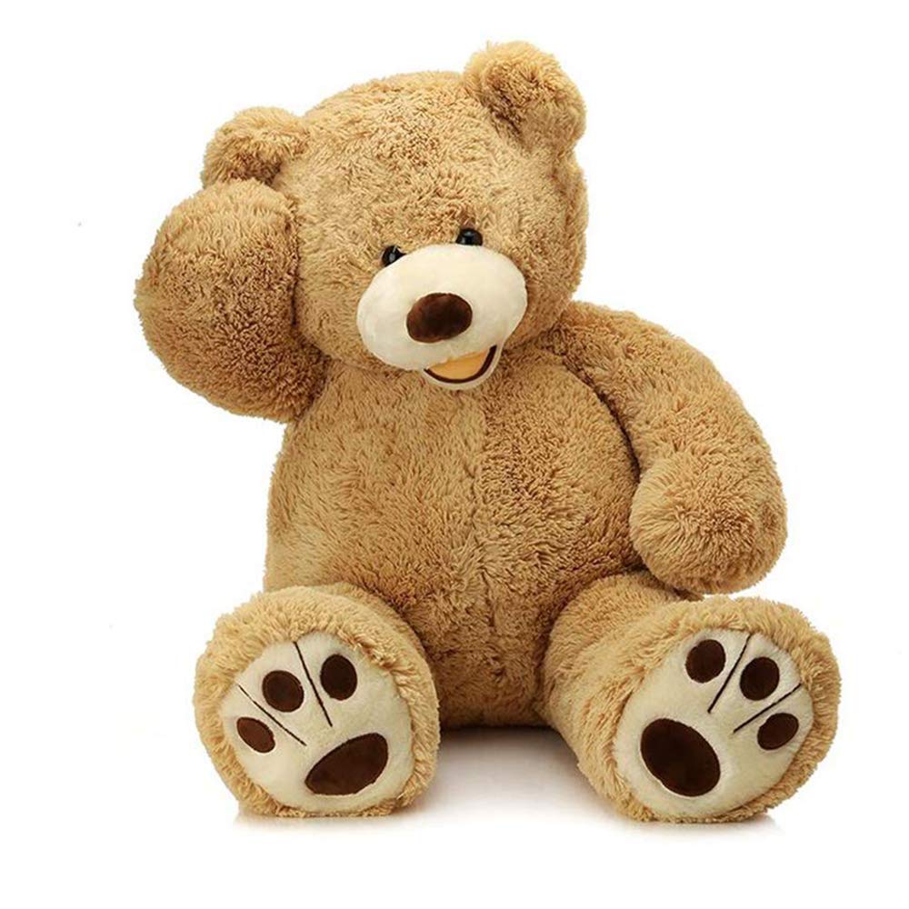 MorisMos Smiling Giant Teddy Bear front view, ultra-soft plush for bedtime cuddles