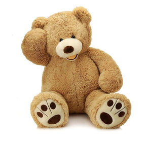 MorisMos Smiling Giant Teddy Bear front view, ultra-soft plush for bedtime cuddles