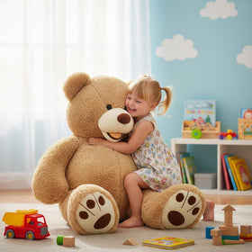 MorisMos Smiling Giant Teddy Bear in a cozy room decor setting