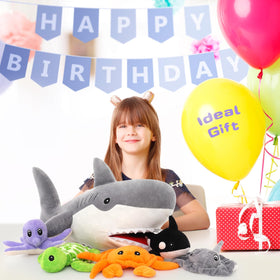 MorisMos snuggle shark toy is ideal for playtime and bedtime.