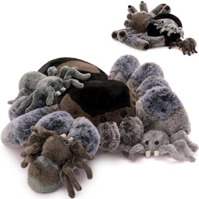 MorisMos 16-inch mommy spider plush, cuddly and lifelike for bedtime hugs.