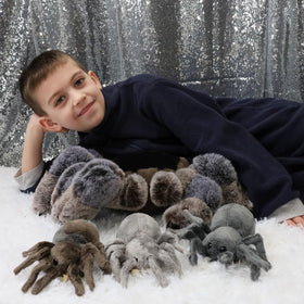 MorisMos spider plush with three babies tucked inside, ready for imaginative play.