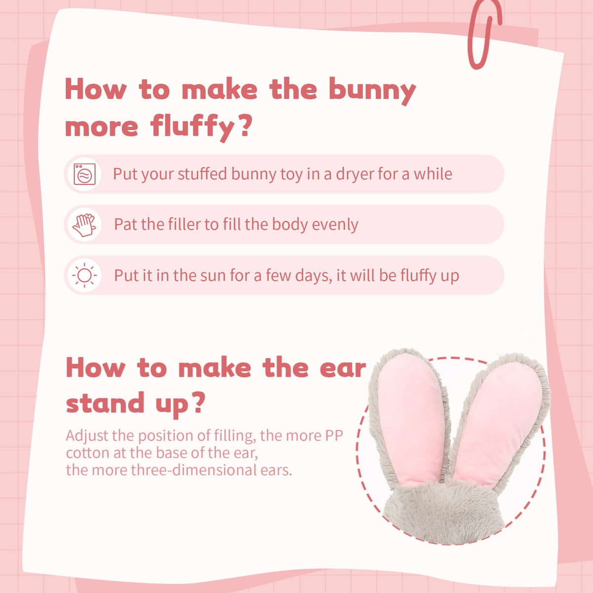 MorisMos surface-washable bunny is easy to clean after play.