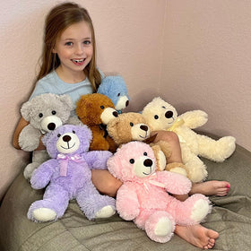 MorisMos teddy bear close-up highlights durable stitching and plush texture.