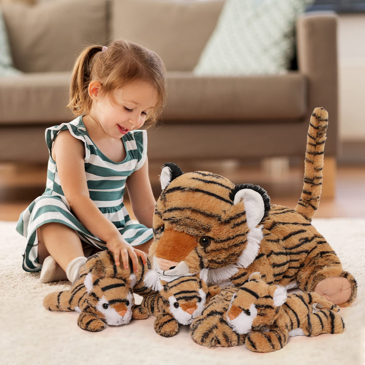 MorisMos tiger plush large 19-5in offers cozy snuggles for kids