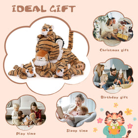 MorisMos tiger plush soft fluff emphasizes velvety fur and comforting hugs