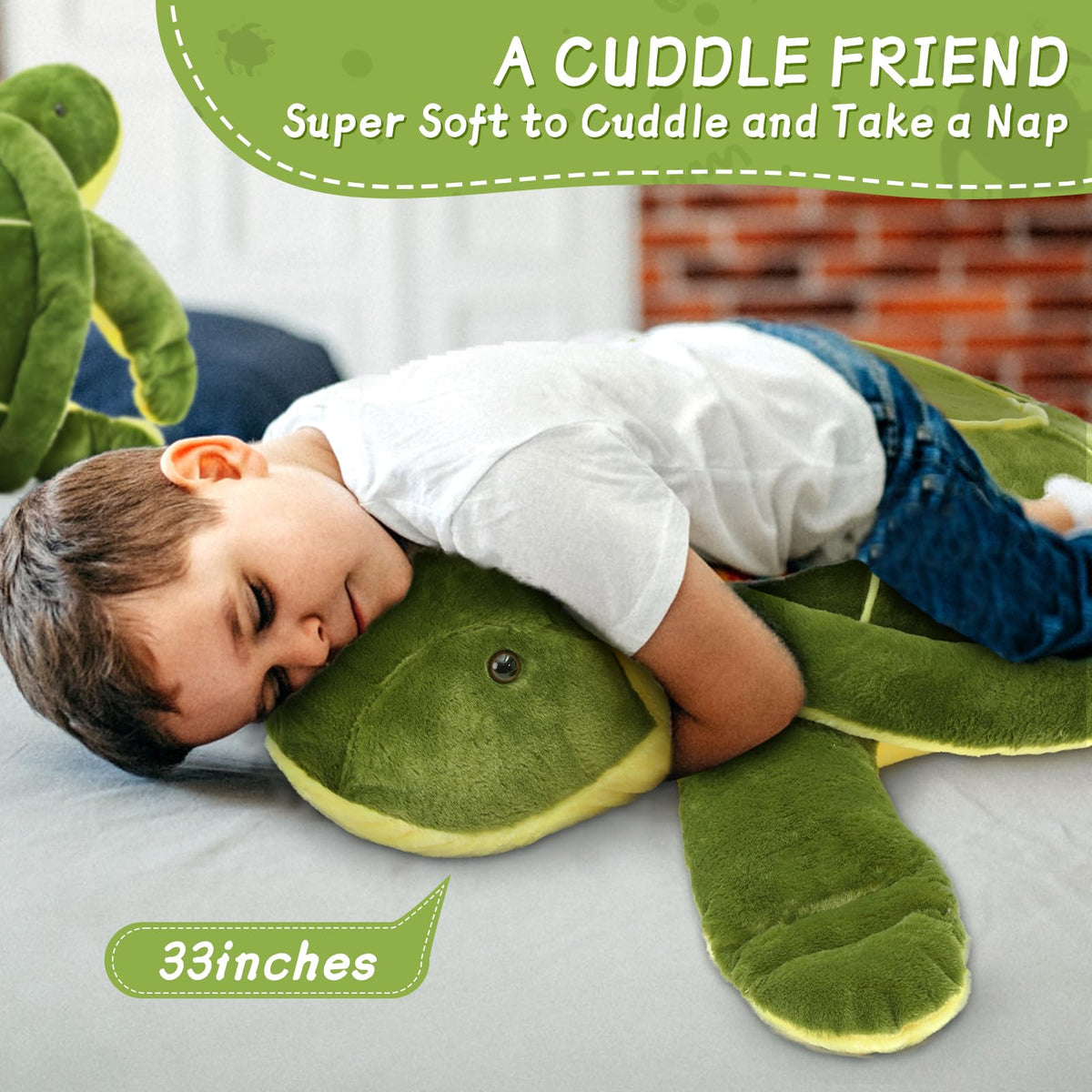 MorisMos ultra-soft fabric turtle offers a gentle touch for naps.