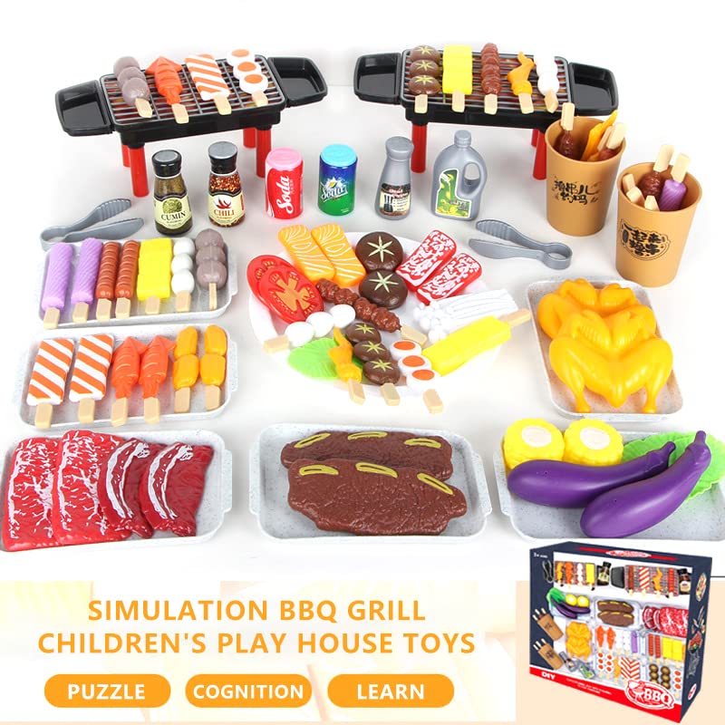 Morita Bokujo 80-piece BBQ playset food items arranged for pretend meals and creativity