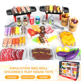 Morita Bokujo 80-piece BBQ playset food items arranged for pretend meals and creativity