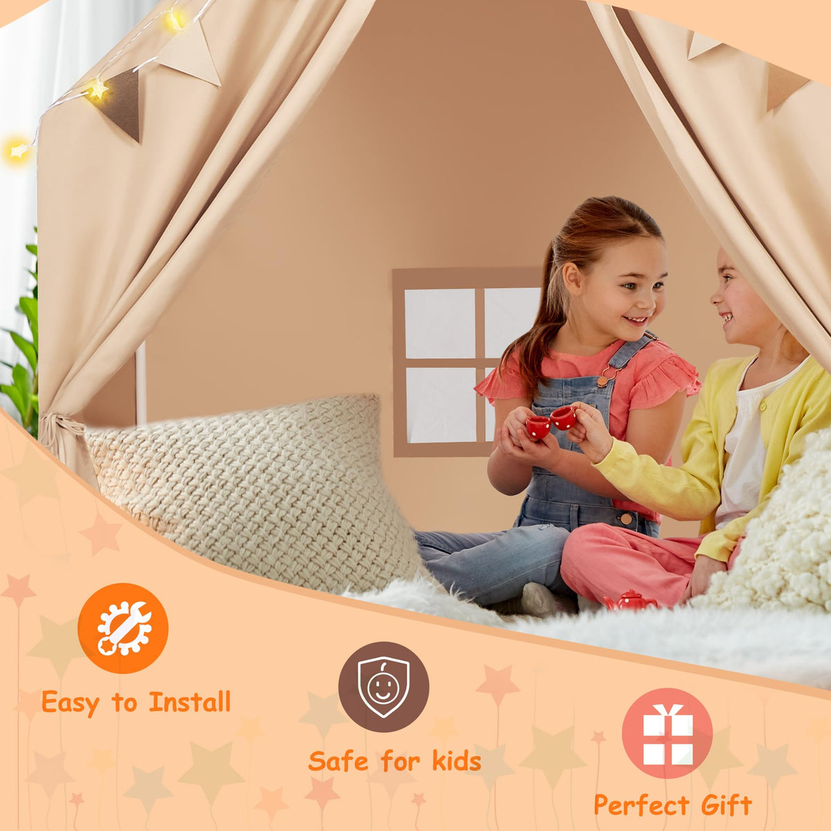 MORITECK play tent with easy, tool-free assembly.