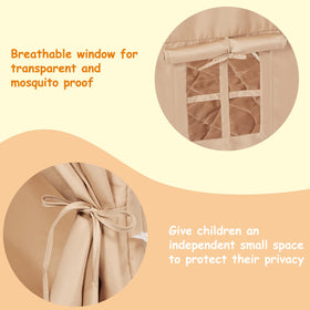 MORITECK play tent in neutral elegant fabric to fit any room.