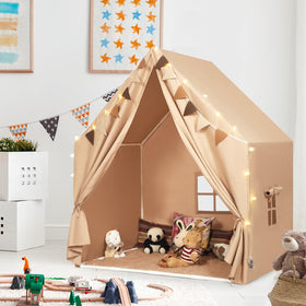 MORITECK play tent with star LED lights for dreamy nighttime ambiance.