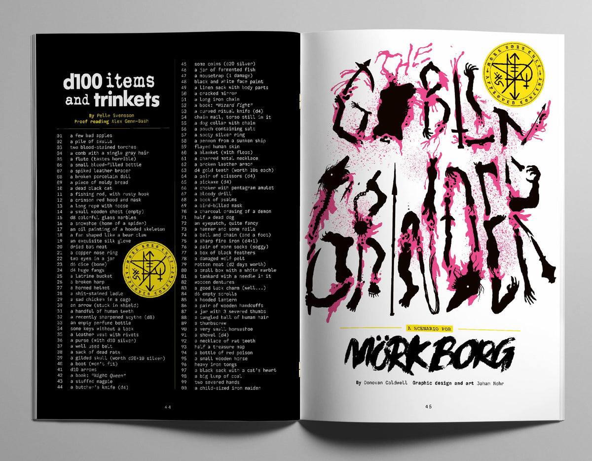 MÖRK BORG Cult Feretory overland travel visuals illustrate perilous Roads to Damnation.
