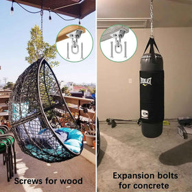 Mornihima swing hanger install wood beam demonstrates easy wood mounting.