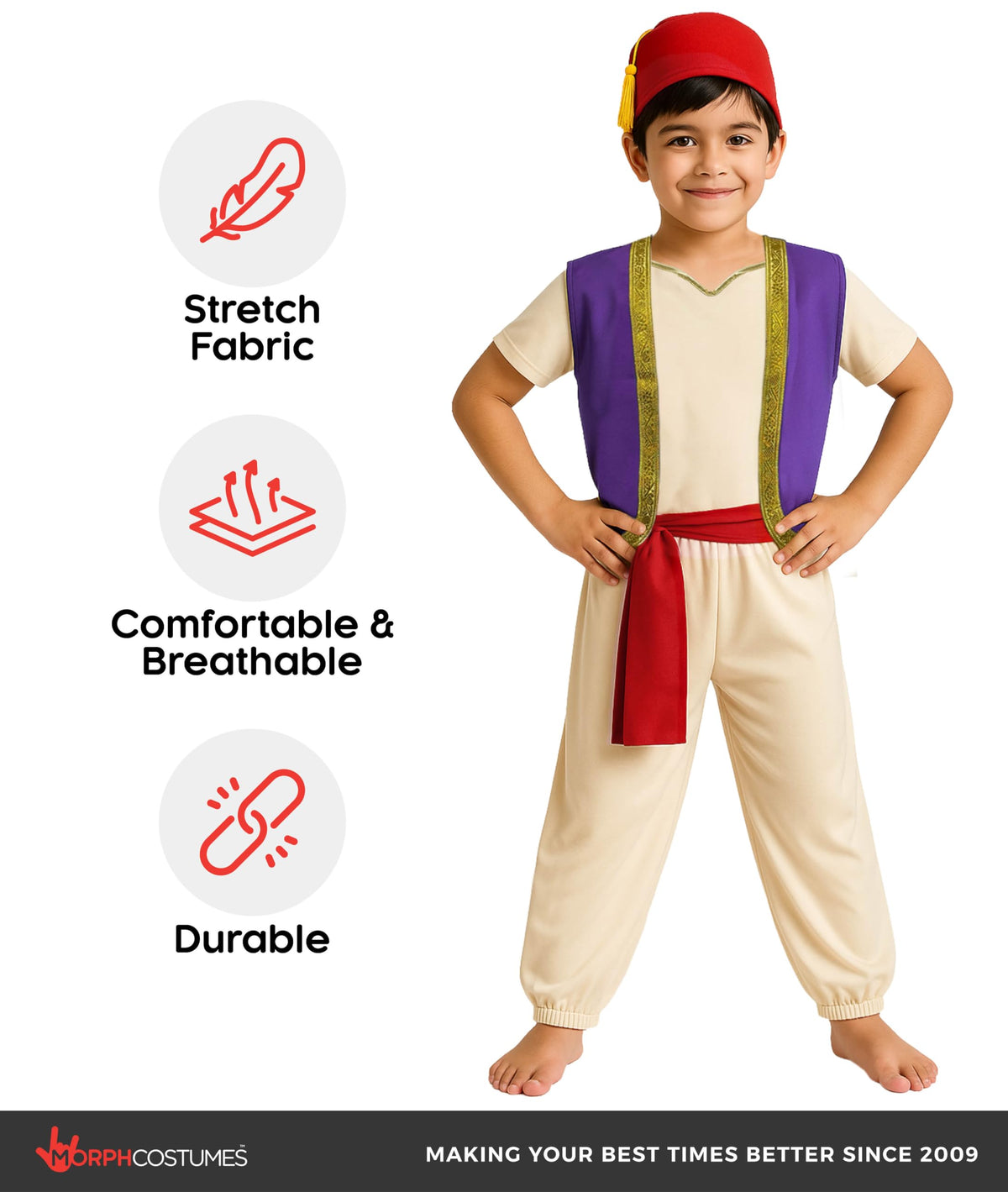 Morph Arabian Prince complete costume ready for adventures