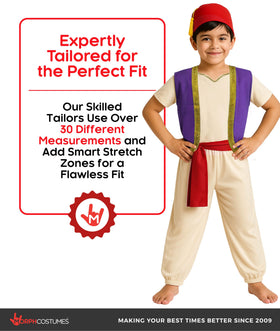 Morph Arabian Prince red belt adds a bold color touch