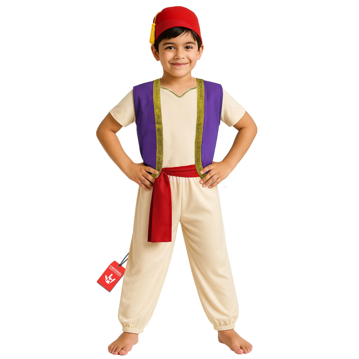 Morph Arabian Prince costume top in cream fabric for comfortable play