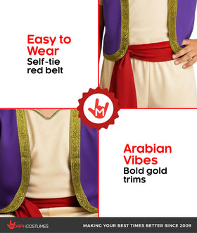 Morph Arabian Prince waistcoat in purple adds regal flair