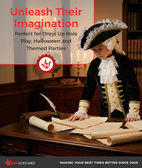 Morph Founding Father accessories like scroll and quill enhance classroom presentations
