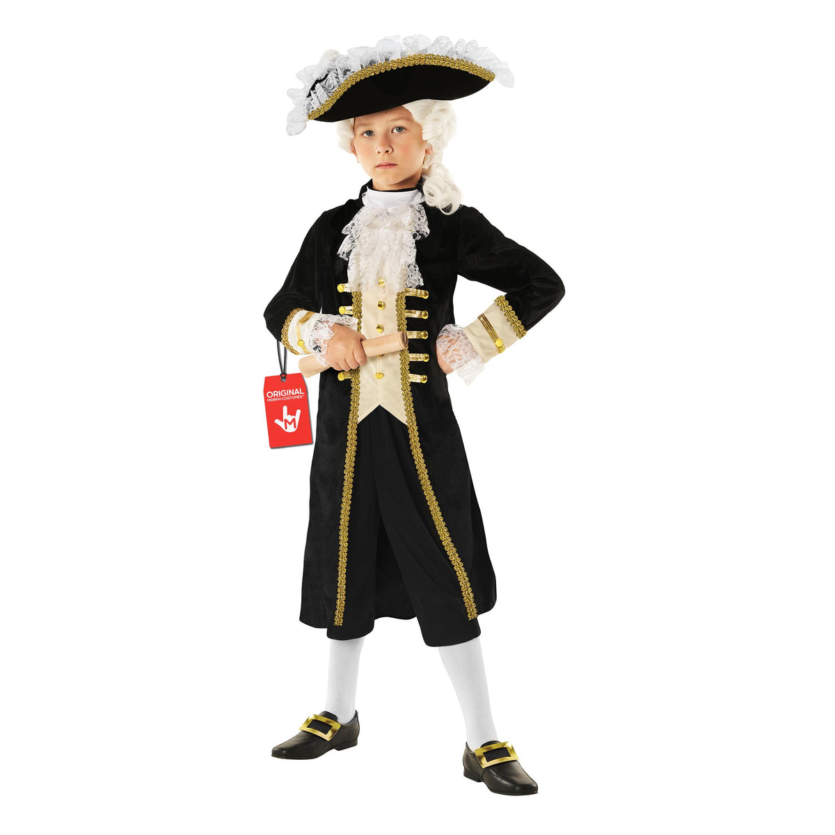 Morph Founding Father coat front view for authentic 18th-century look during plays