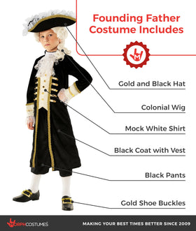 Morph Founding Father costume hat and wig completing the colonial silhouette