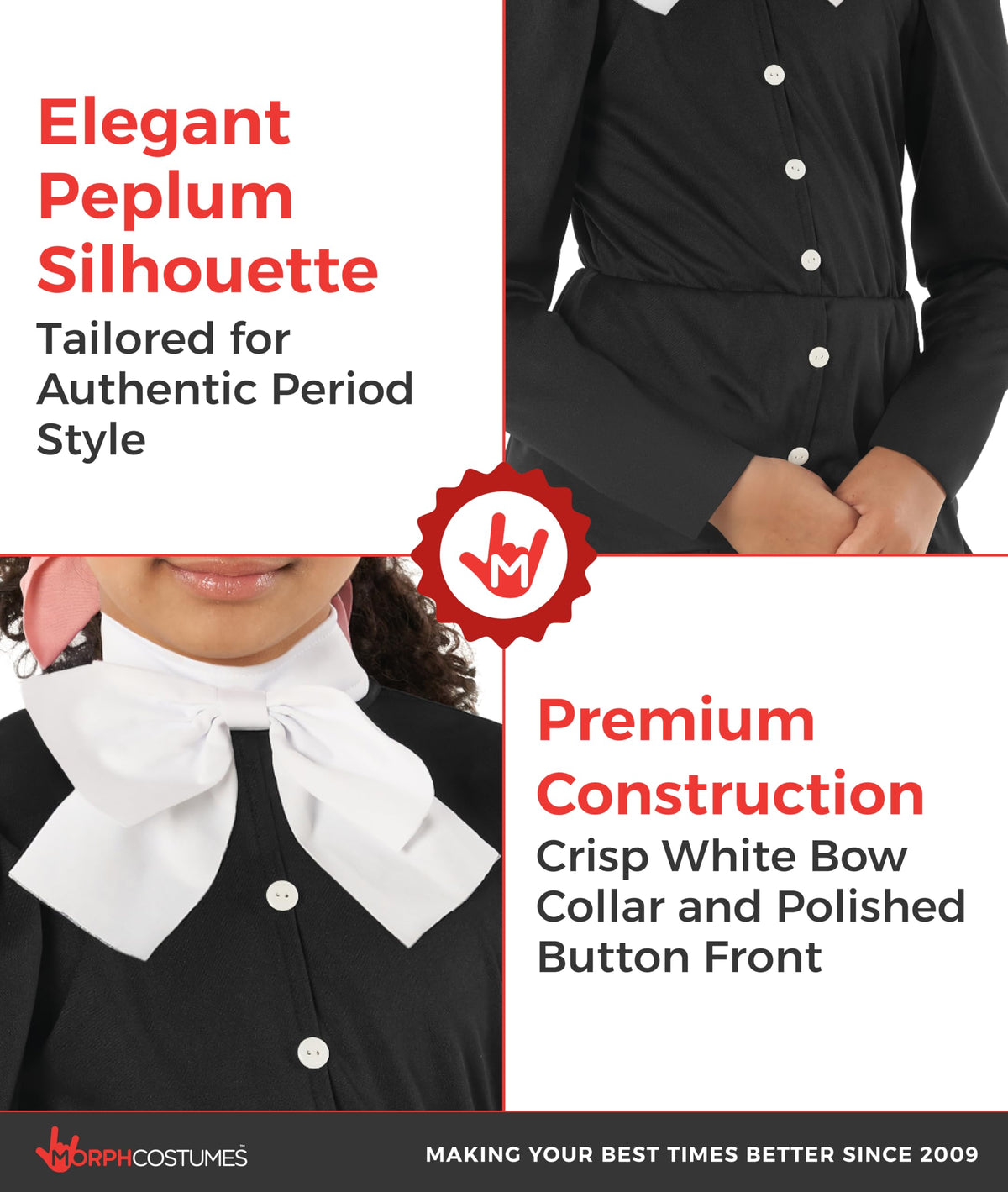 Morph Harriet Tubman costume - detachable cuffs offer versatile styling for different historical looks