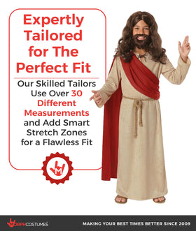 Morph Jesus costume: breathable polyester for movement