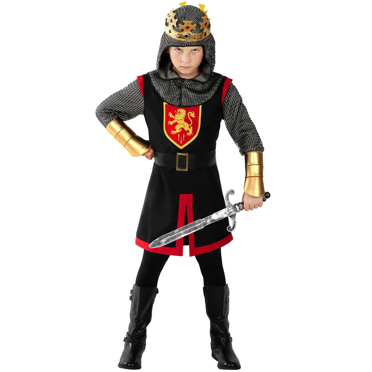 Morph knight tunic for boys, breathable fabric ideal for long dress-up sessions.
