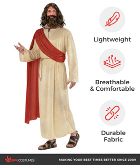 Morph desert wanderer look pairs with sandals and props.