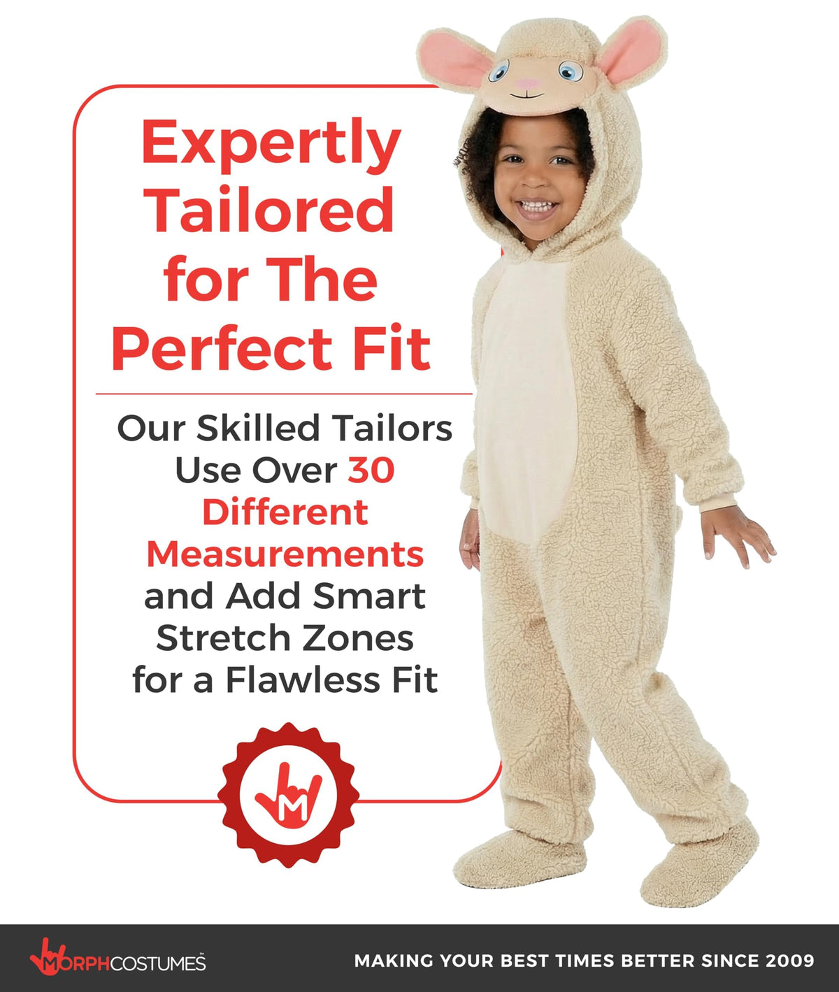 Kid wearing lamb costume during school play