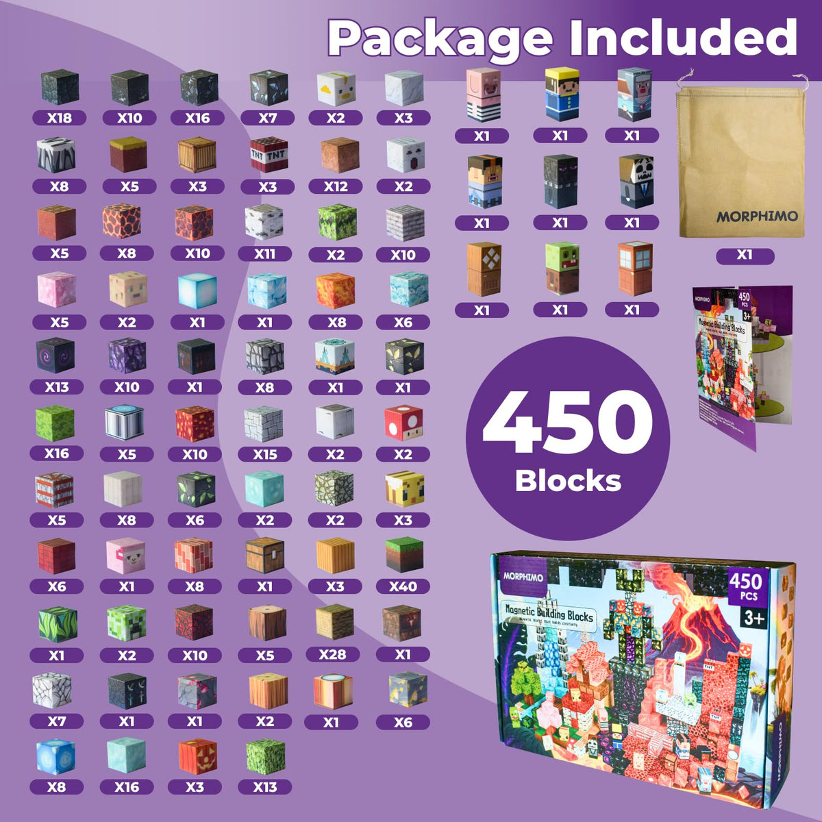 MORPHIMO fabric storage bag keeps blocks tidy and portable