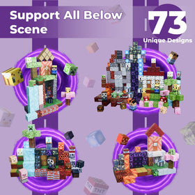 MORPHIMO 450pcs magnetic blocks with figurines for imaginative play and learning