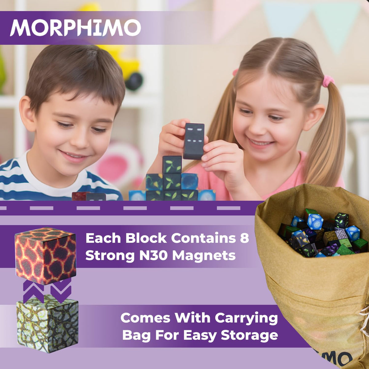 MORPHIMO idea book included to spark guided building challenges