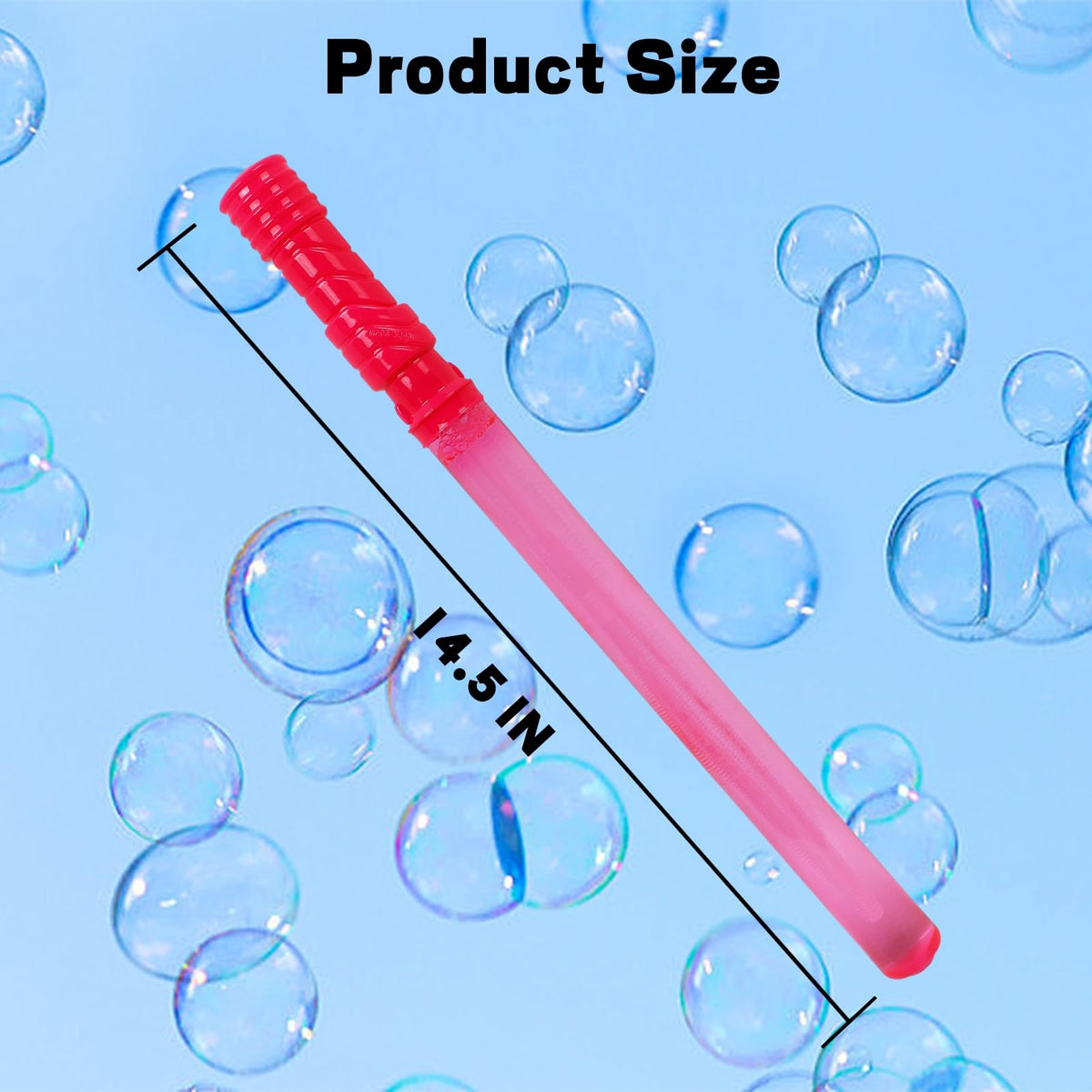 MorTime bubble wand dipped into solution to produce vivid bubbles.