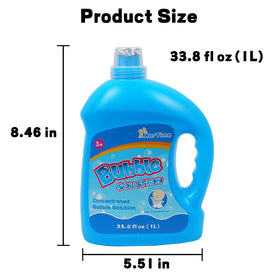 MorTime concentrated bubble solution 1L for versatile mixing into regular or giant bubbles.