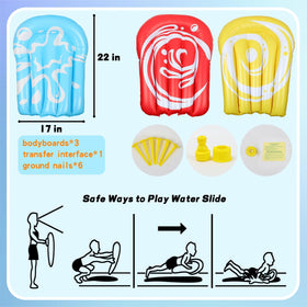Three MorTime inflatable bodyboards for racing fun.