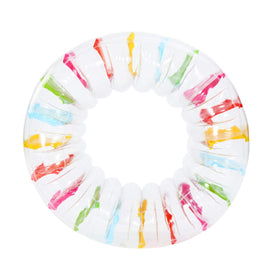 MorTime colorful 40-inch wheel float demonstrated in outdoor water fun