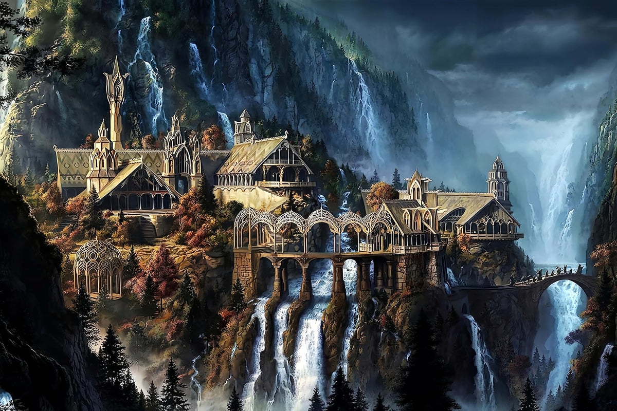 Moruska fantasy puzzle Waterfall Castle for immersive play and focus.