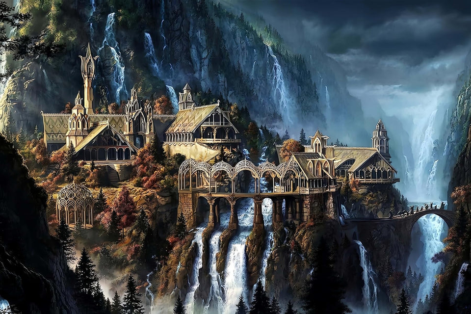 Moruska fantasy puzzle Waterfall Castle for immersive play and focus.