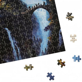 Moruska completed puzzle doubles as wall art Waterfall Castle.