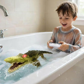 Moskiddo croc LED eyes glow, adding excitement to evening pool sessions