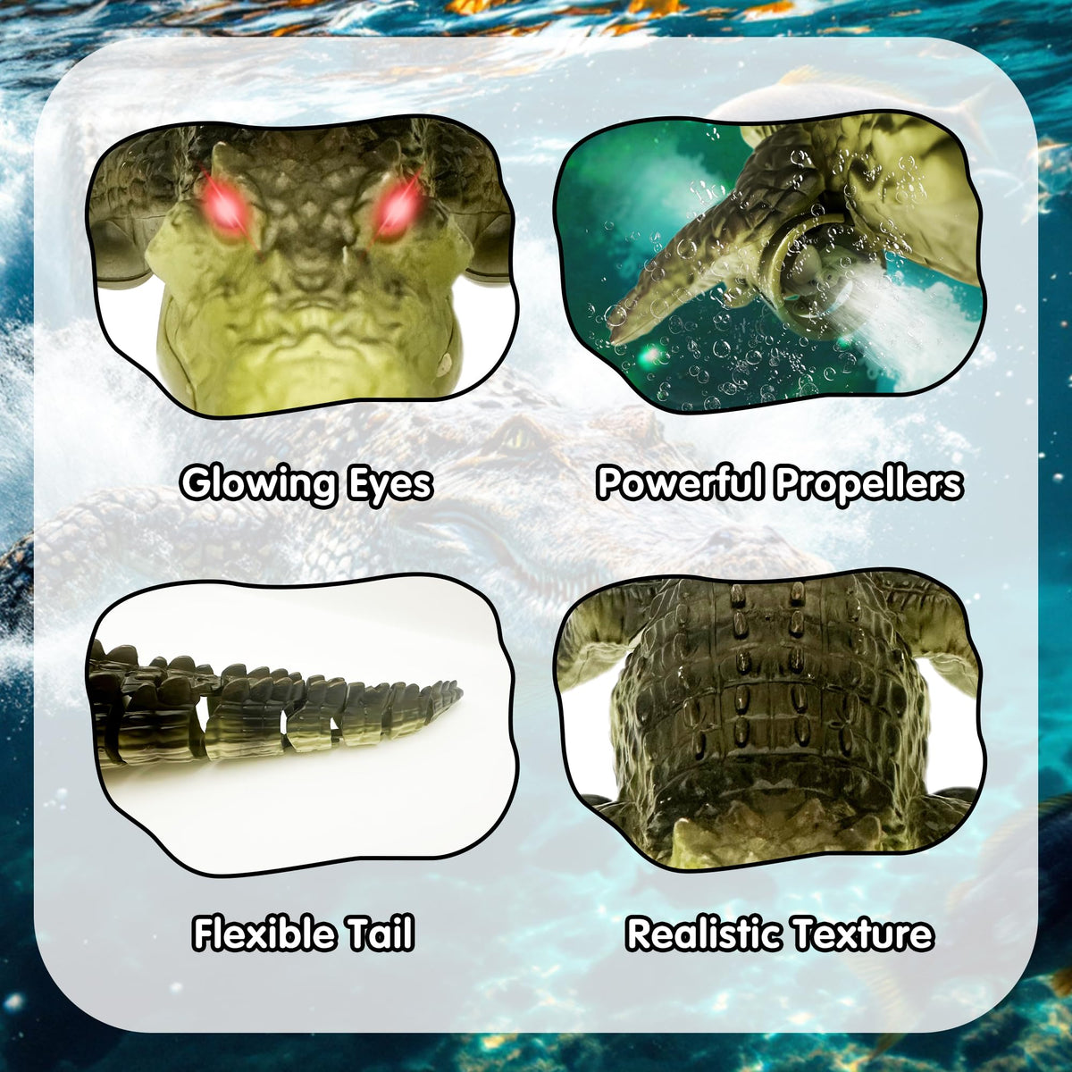 Moskiddo RC Crocodile Boat remote controller ready for easy play