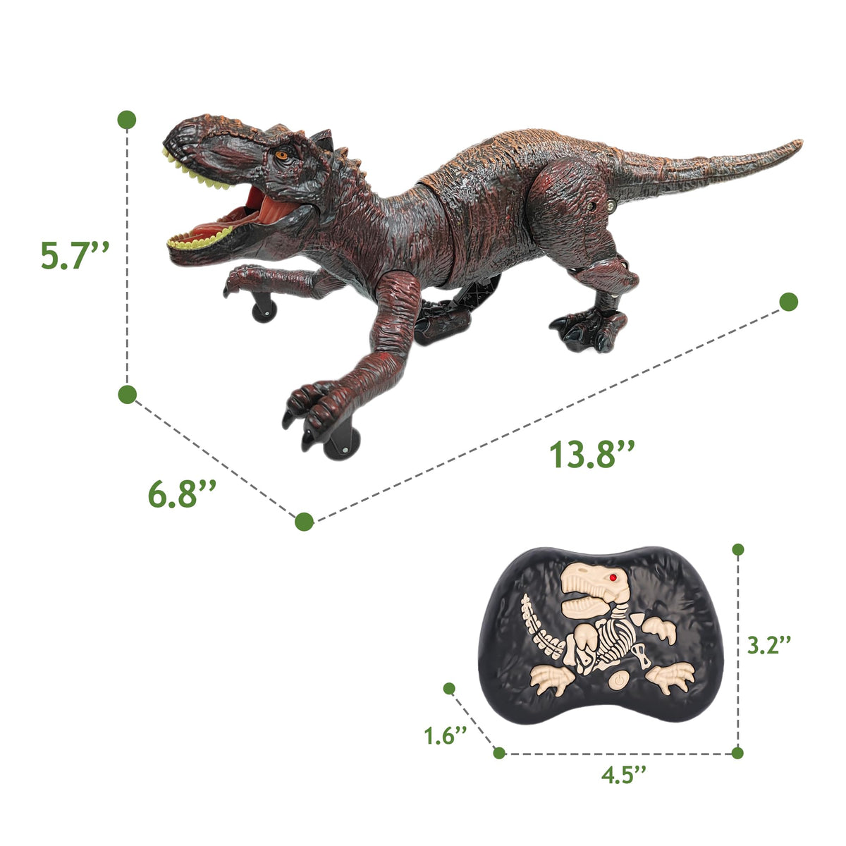Moskiddo remote-control dino roars with LED lights for dramatic scenes