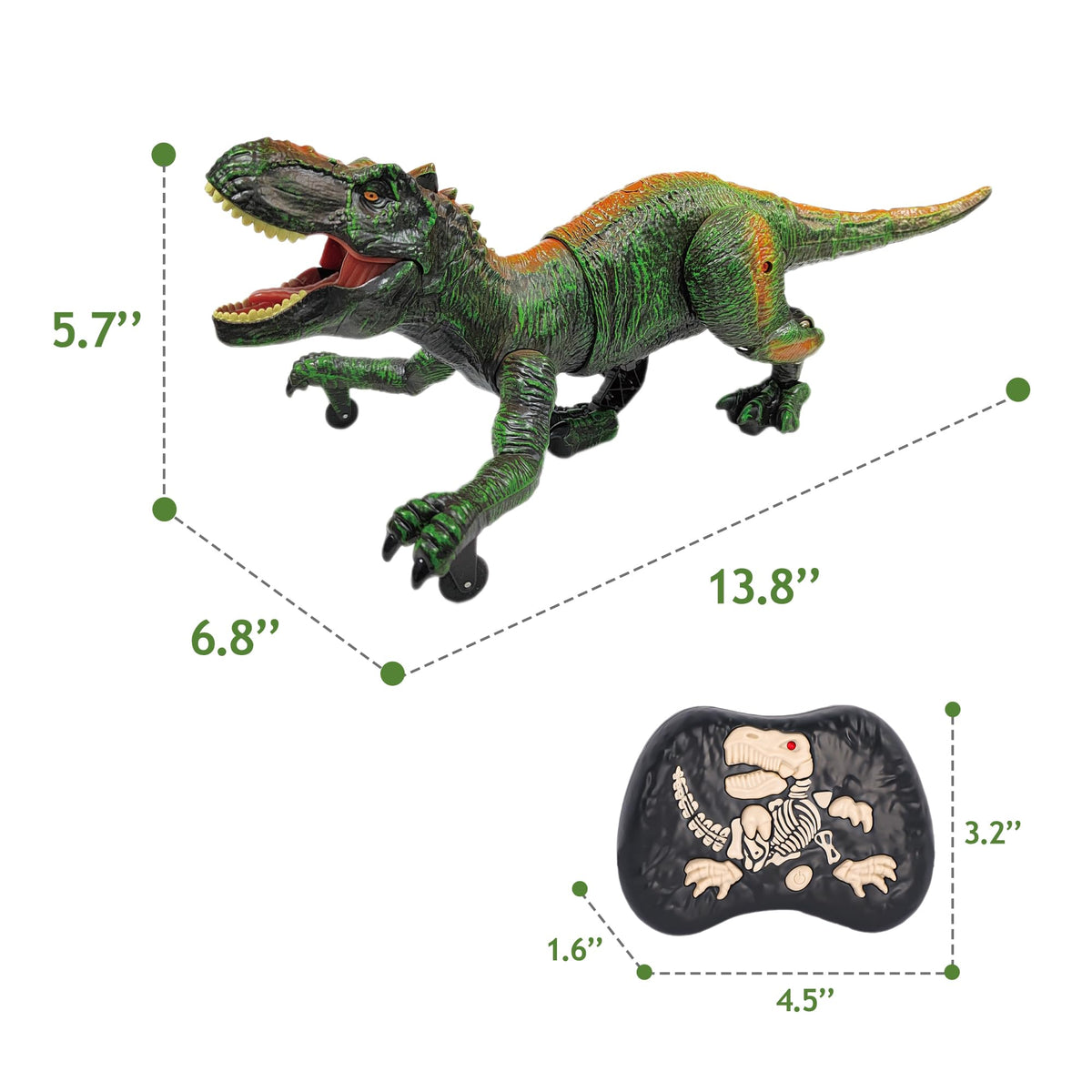 Moskiddo RC T-Rex roars and mist spray for dramatic, interactive scenes.