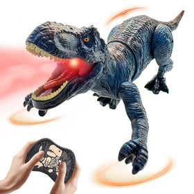 Moskiddo RC T-Rex front view highlights dynamic motion for interactive play