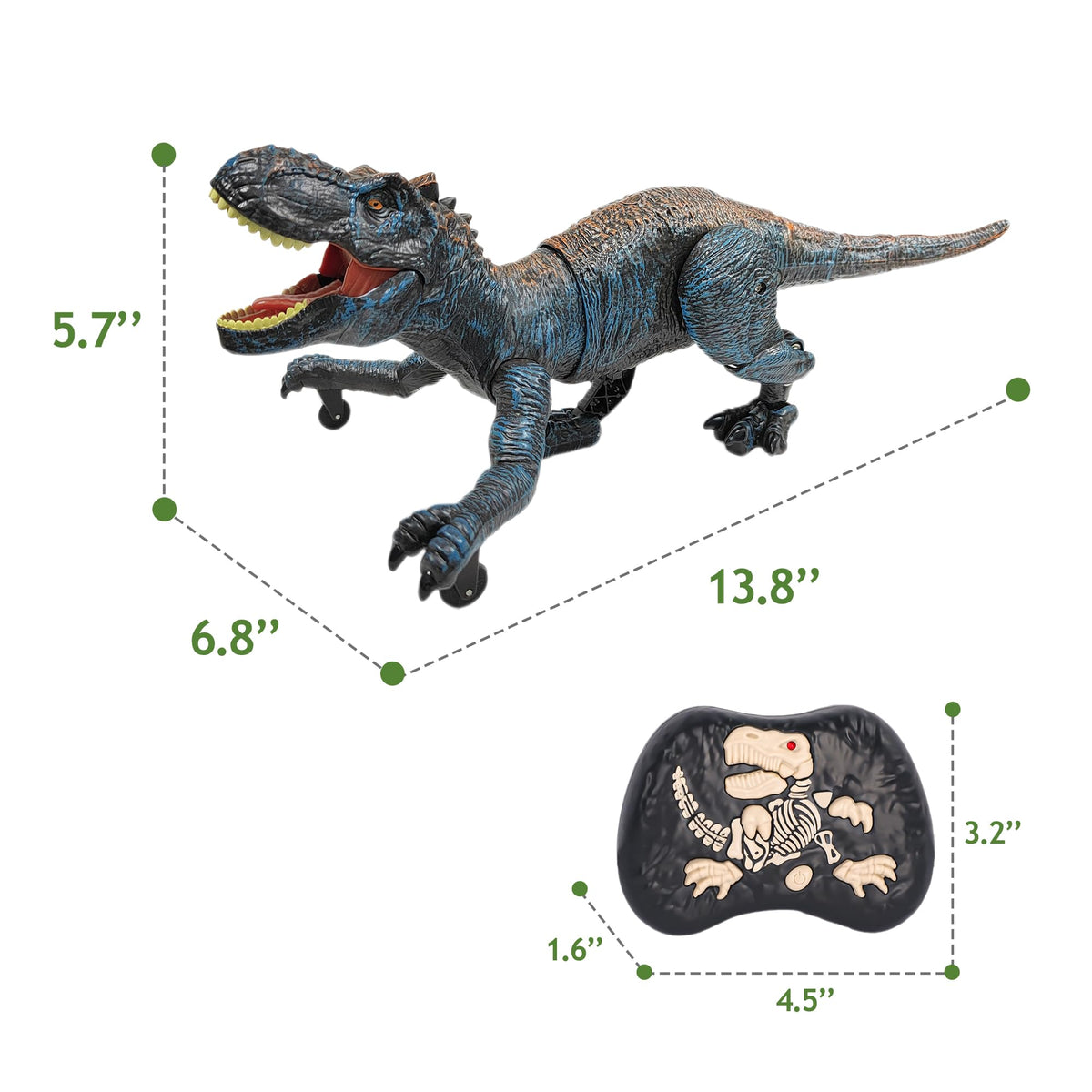 Moskiddo RC T-Rex walking motion showcases lifelike steps for adventures