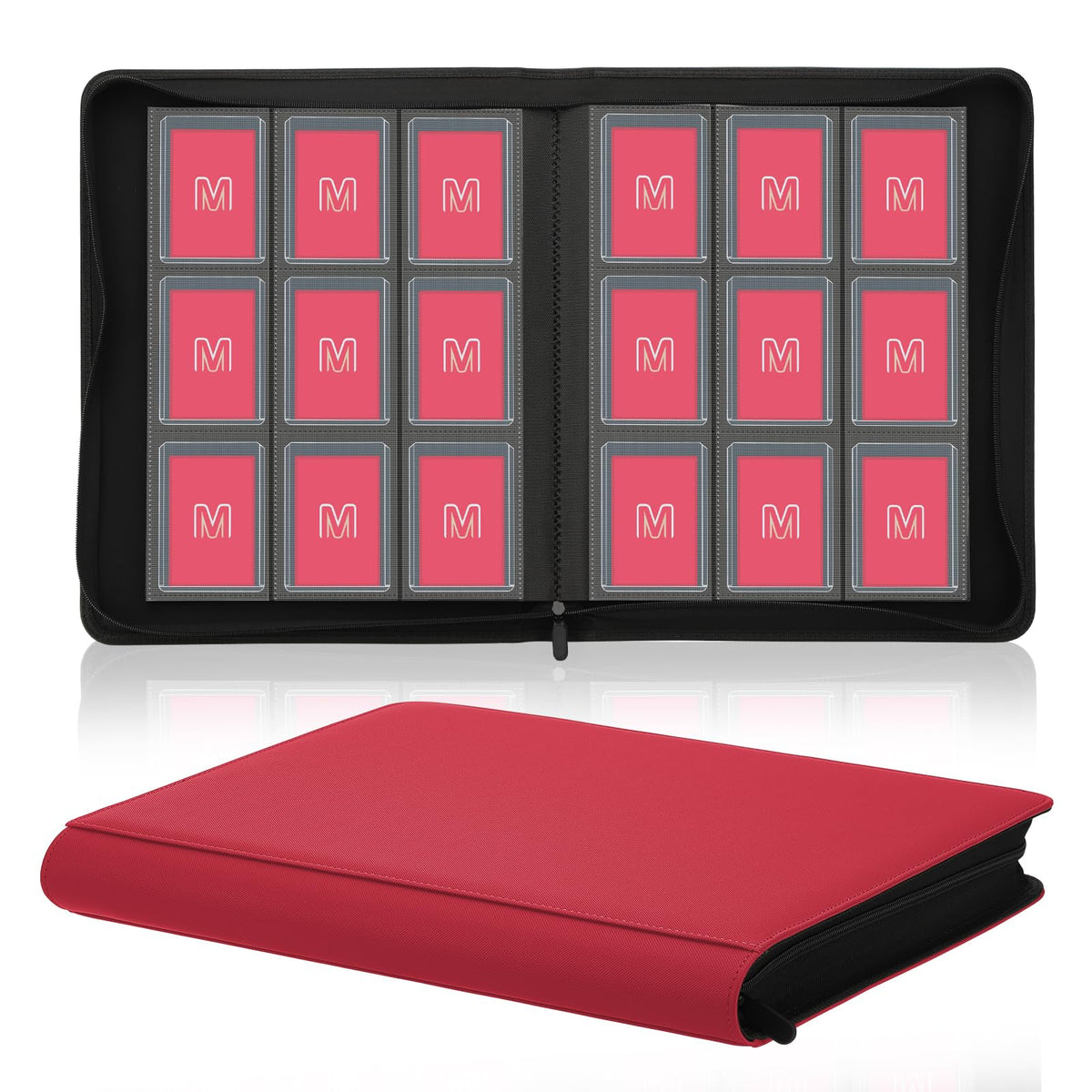 MOSLA Toploader Binder front view showing 288-card capacity for organized collections