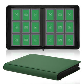 MOSLA Toploader Binder cover shows premium PU leather and sturdy zipper protection.