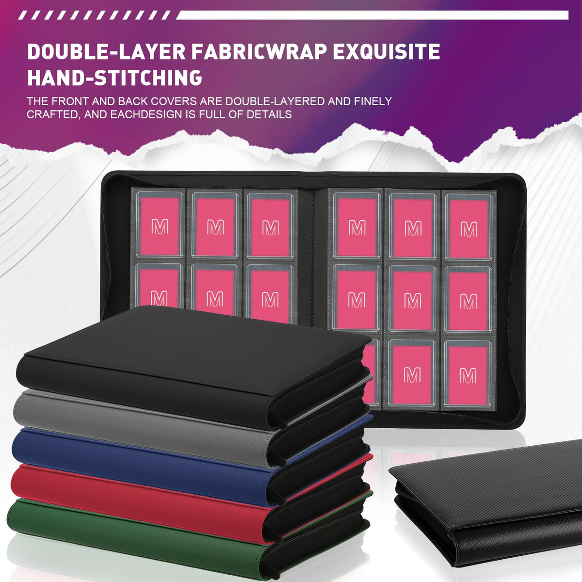 MOSLA Oxblood red binder adding stylish storage for card collections