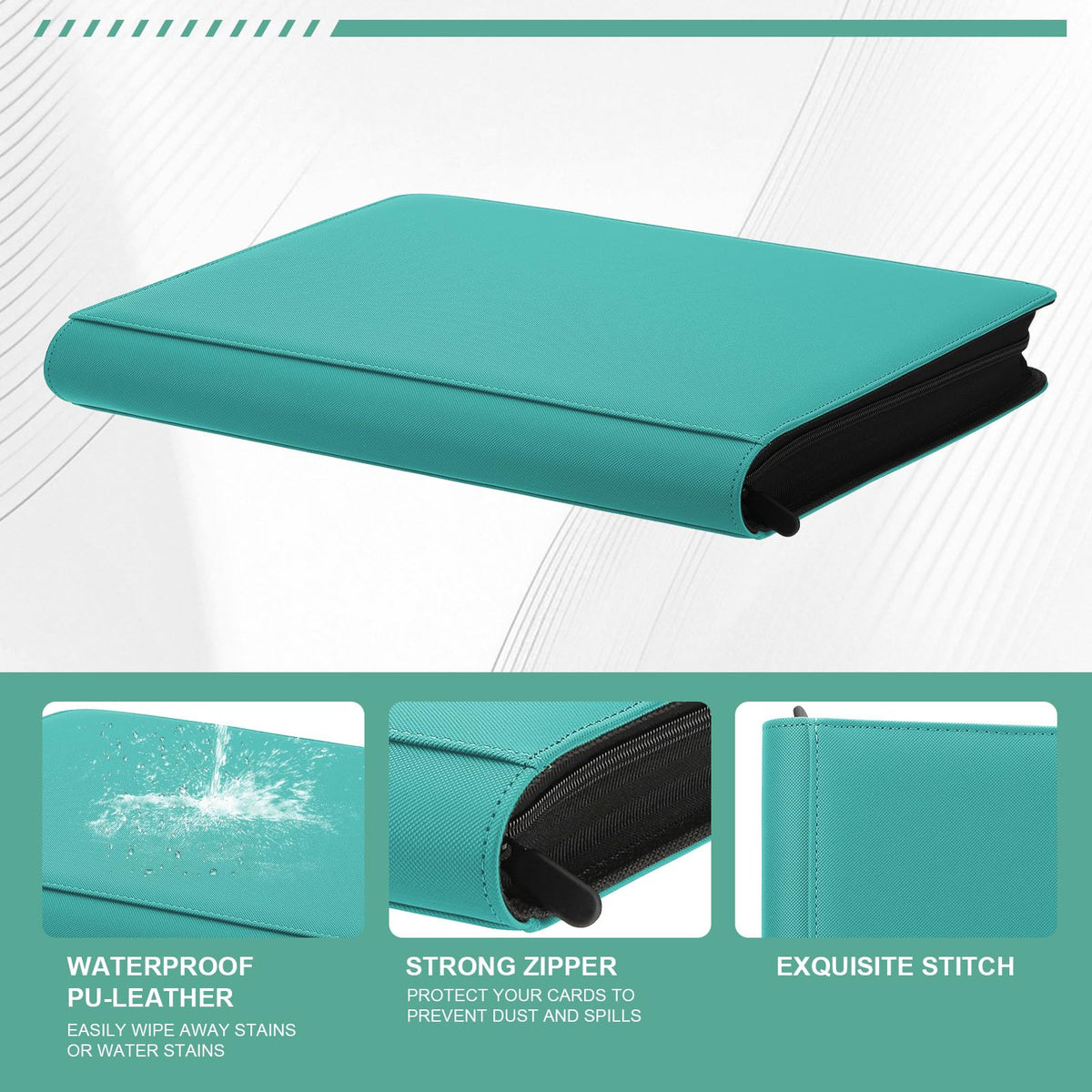 MOSLA binder in textured PU leather offers durability and a premium feel.